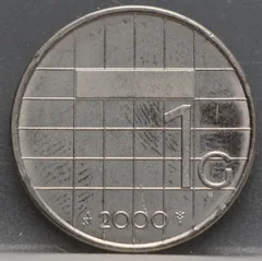 1 Gulden 2000 — Nikkel voorzijde, Nederland