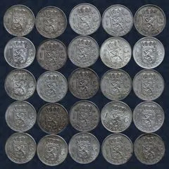 1 Gulden zilver Juliana, partij van 25 stuks