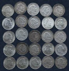 1 Gulden zilver Juliana, partij van 25 stuks