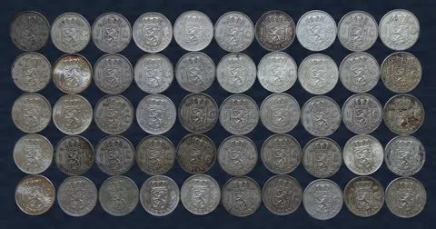 1 Gulden zilver Juliana, partij van 50 stuks