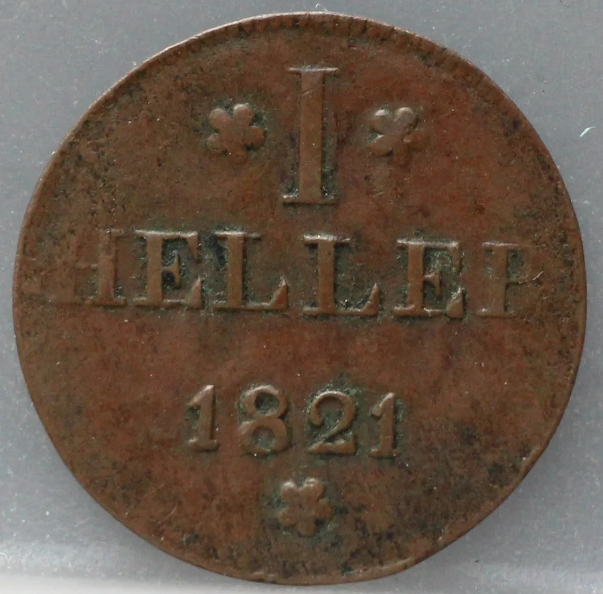 1 Heller 1821 Frankfurt am Main — Koper voorzijde
