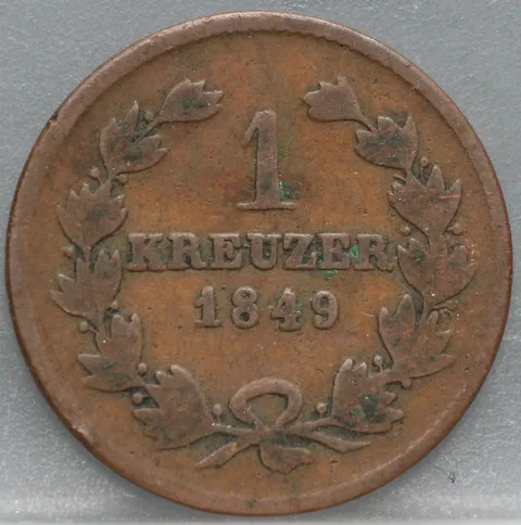 1 Kreuzer 1849 Baden — Koper