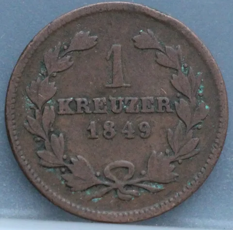 1 Kreuzer 1849 Baden — Koper