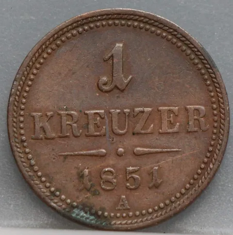 1 Kreuzer 1851 A — Oostenrijk Koper