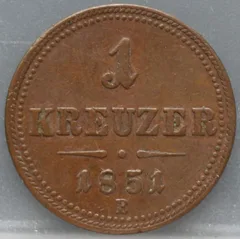 1 Kreuzer 1851 Oostenrijk Koper voorzijde