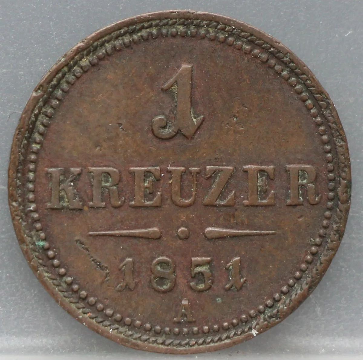 1 Kreuzer 1851 Oostenrijk Koper voorzijde