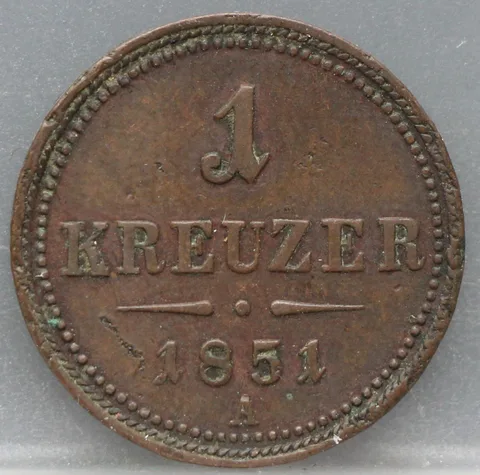 1 Kreuzer 1851 Oostenrijk Koper