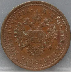 1 Kreuzer 1851 Oostenrijk Koper achterzijde