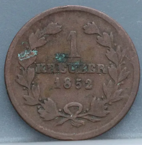 1 Kreuzer 1852 Baden — Koper
