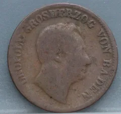 1 Kreuzer 1852 Baden — Koper achterzijde