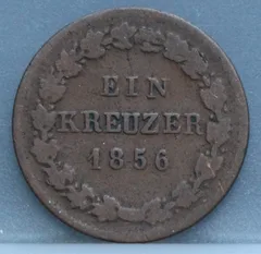 1 Kreuzer 1856 Nassau — Koper voorzijde