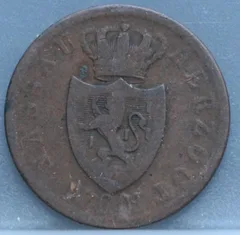 1 Kreuzer 1856 Nassau — Koper achterzijde