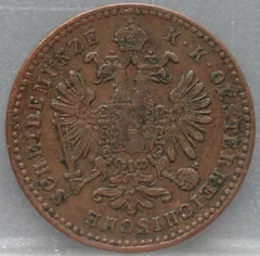 1 Kreuzer 1859 (B) Oostenrijk — Koper achterzijde