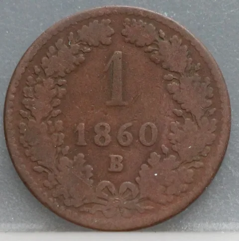 1 Kreuzer 1860 B — Oostenrijk, Koper
