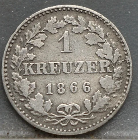 1 Kreuzer 1866 Frankfurt