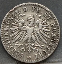 1 Kreuzer 1866 Frankfurt achterzijde