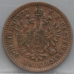 1 Kreuzer 1879 Oostenrijk — Koper achterzijde