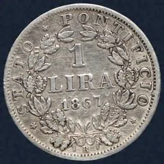 1 lira 1867 Kerkelijke Staat