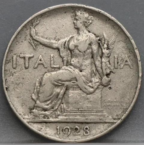 1 Lira 1928 Italië — Nikkel
