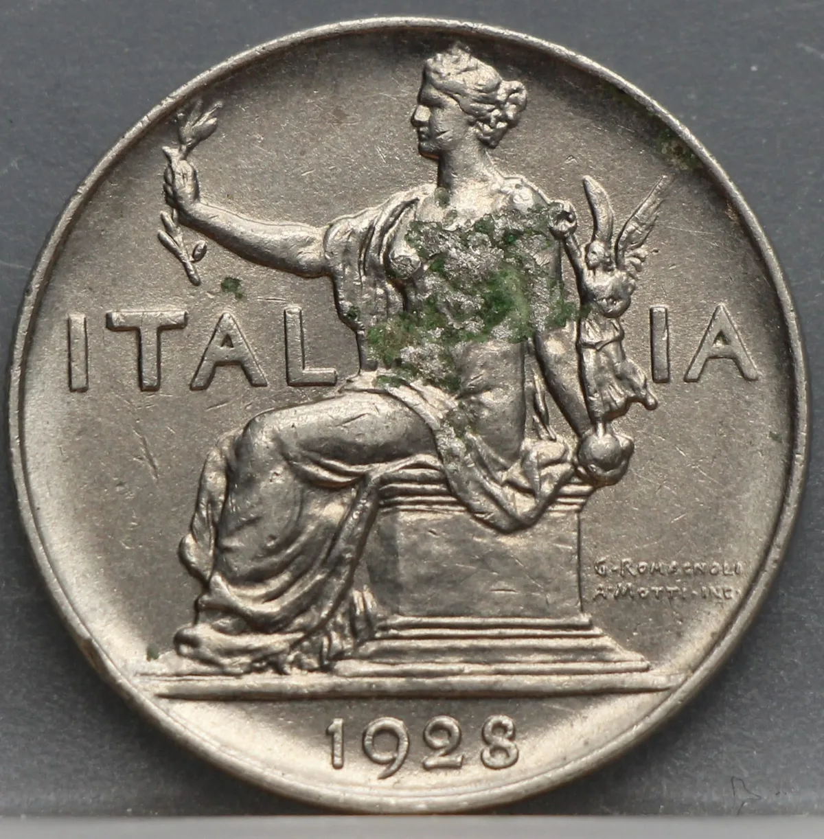 1 Lira 1928 Italië — Nikkel voorzijde