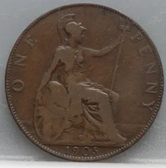 1 Penny 1905 Verenigd Koninkrijk — Brons voorzijde