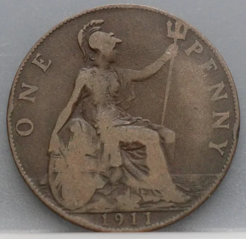 1 Penny 1911 Verenigd Koninkrijk — Brons