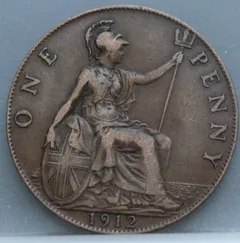 1 Penny 1912 Verenigd Koninkrijk — Brons voorzijde