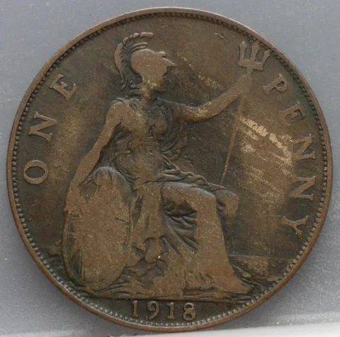 1 Penny 1918 Verenigd Koninkrijk — Brons