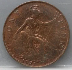 1 Penny 1921 Verenigd Koninkrijk — Brons achterzijde