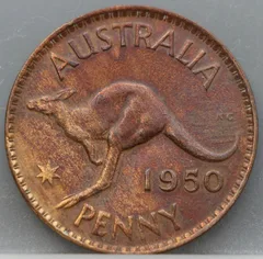 1 Penny 1950 Australië — Brons voorzijde