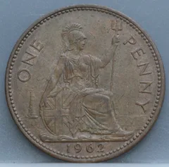 1 Penny 1962 Verenigd Koninkrijk — Brons voorzijde
