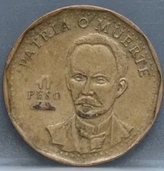1 Peso 1992 Cuba — Messing voorzijde