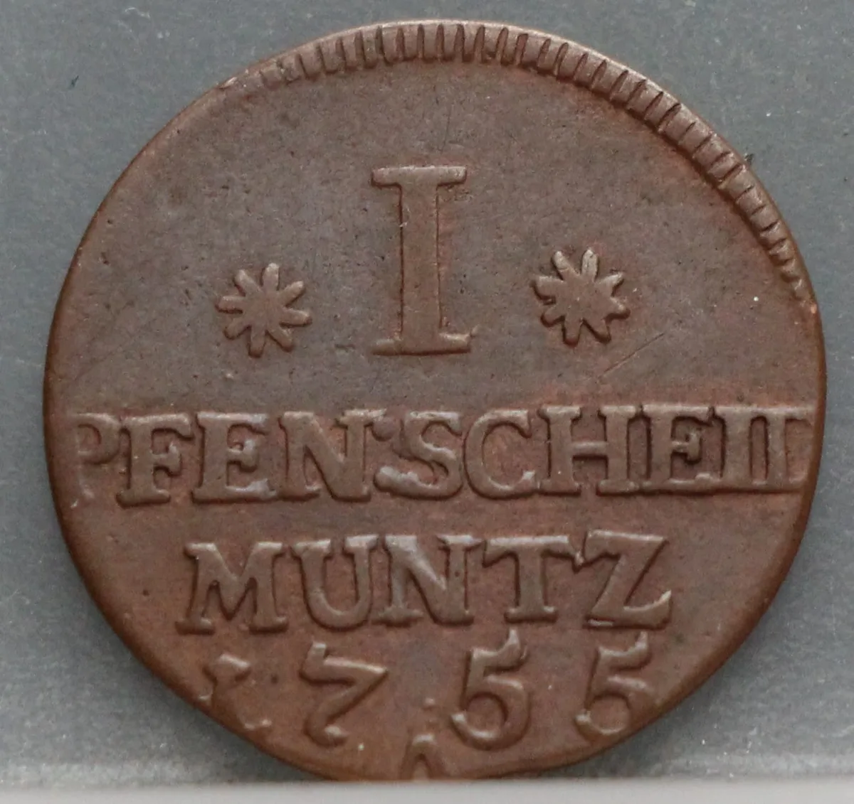 1 Pfennig 1755 Pruisen voorzijde