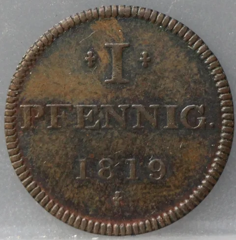 1 Pfennig 1819 Frankfurt am Main — Koper