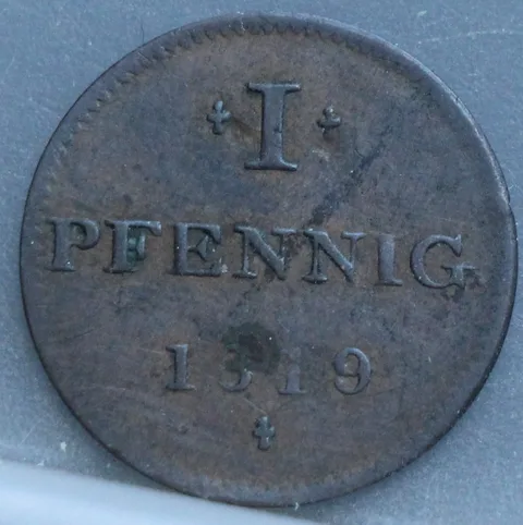 1 Pfennig 1819 Frankfurt am Main — Koper