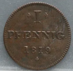 1 Pfennig 1819 Frankfurt am Main — Koper voorzijde