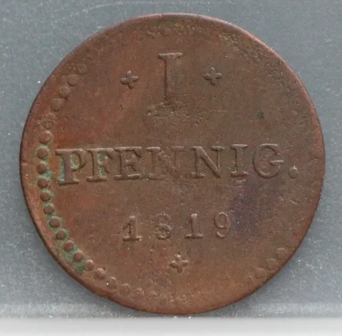 1 Pfennig 1819 Hessen-Darmstadt — Koper