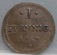 1 Pfennig 1819 Hessen-Darmstadt Koper voorzijde