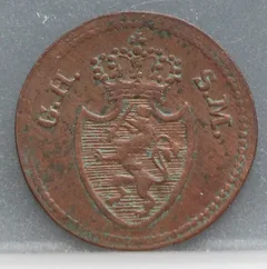 1 Pfennig 1819 Hessen-Darmstadt — Koper achterzijde