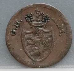 1 Pfennig 1819 Hessen-Darmstadt Koper achterzijde
