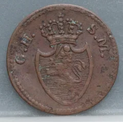 1 Pfennig 1819 Hessen-Darmstadt — Koper achterzijde