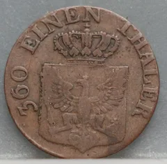 1 Pfennig 1821 (A) Pruisen achterzijde