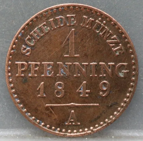 1 Pfennig 1849 Pruisen — Koper
