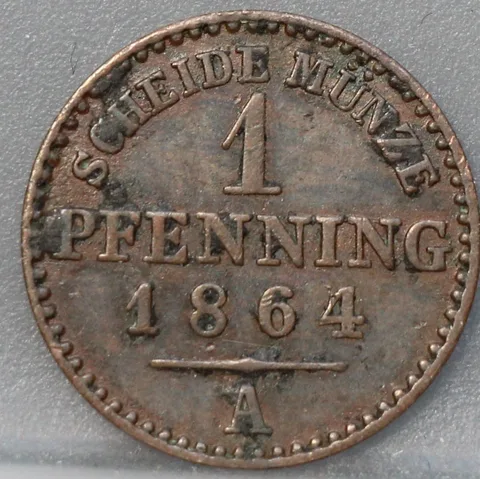 1 Pfennig 1864 Pruisen — Koper
