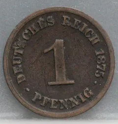1 Pfennig 1875 (C) Duitse Rijk — Koper voorzijde