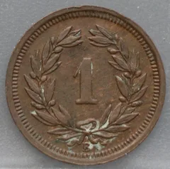 1 Rappen 1932 Zwitserland Brons achterzijde