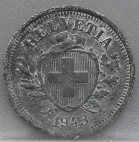 1 Rappen 1943 Zwitserland — Zink