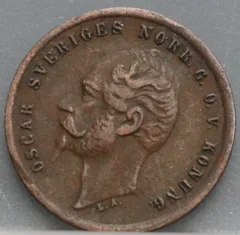 1 Öre 1858 Zweden — Brons achterzijde