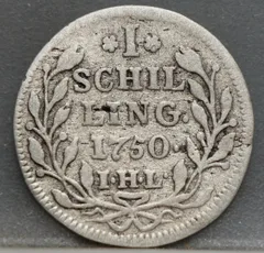 1 Schilling 1750 Hamburg voorzijde, Hamburg, Duitsland