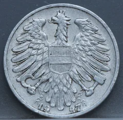 1 Schilling 1947 Oostenrijk — Aluminium voorzijde